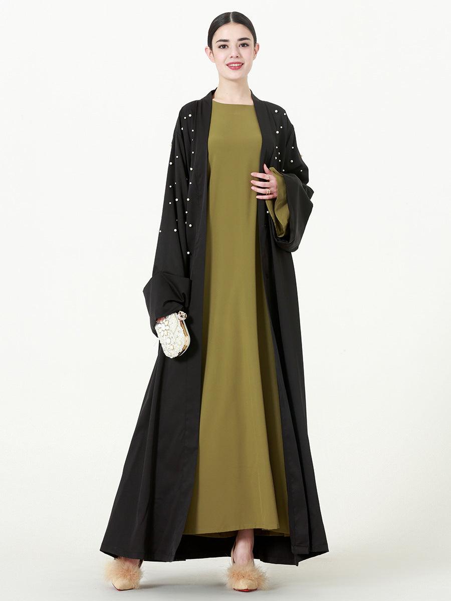 Buy NOW this Women's Retro Black Hollow Long Sleeve Dress / Abaya Set or other Abaya /Dress Set from Rawdah Al-Jennah