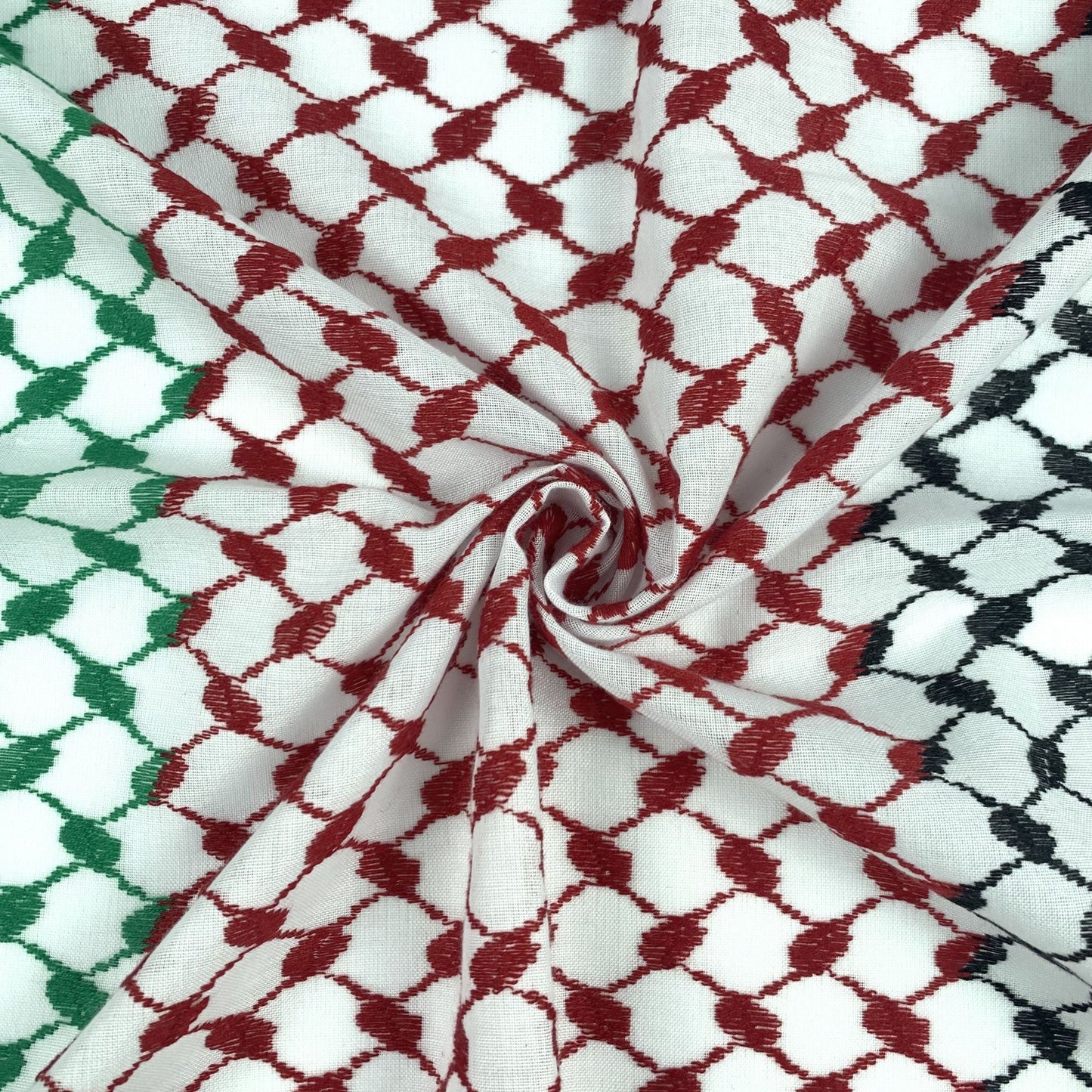 Buy NOW this Keffiyeh Jacquard Square With Palestinian Colors or other Hijab / Scarf from Rawdah Al-Jennah