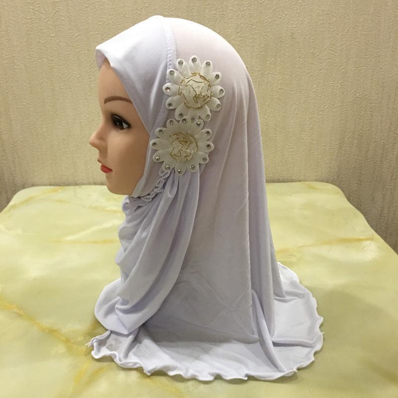 Buy NOW this Hijab - Girl's Easy to Wear Flower Design Hijab or other Girls Hijab from Rawdah Al-Jennah