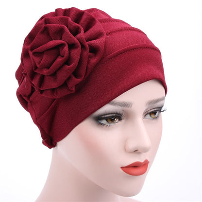 Buy NOW this Hijab Cap - Solid Color Cap With Flower Design or other Hijab Cap from Rawdah Al-Jennah