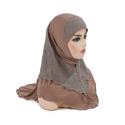 Buy NOW this Girl's Hijab- Malay Style Silk Stitching w/ Crystal or other Girls Hijab from Rawdah Al-Jennah