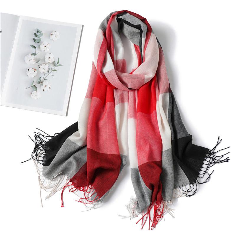 Hijab / Scarf - Thin Fashion Fringe Versatile Decorative Hijab / Scarf - Rawdah Al-Jennah