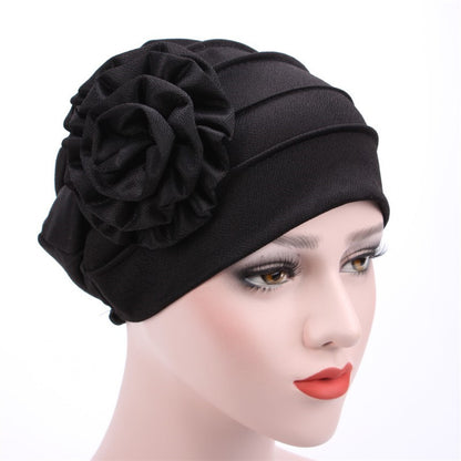 Buy NOW this Hijab Cap - Solid Color Cap With Flower Design or other Hijab Cap from Rawdah Al-Jennah