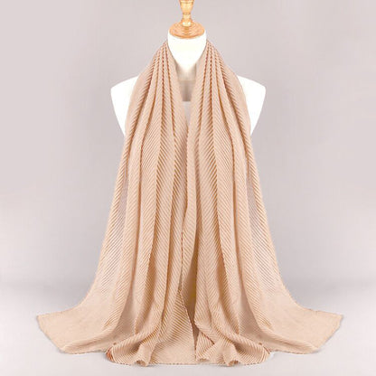 Buy NOW this Hijab - Twill Crumpled Pleated Scarf Women's Bag Headscarf or other Hijab from Rawdah Al-Jennah