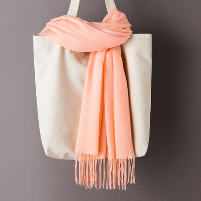 Hijab / Scarf - Solid Color with Tassels, Artificial Cashmere - Rawdah Al-Jennah