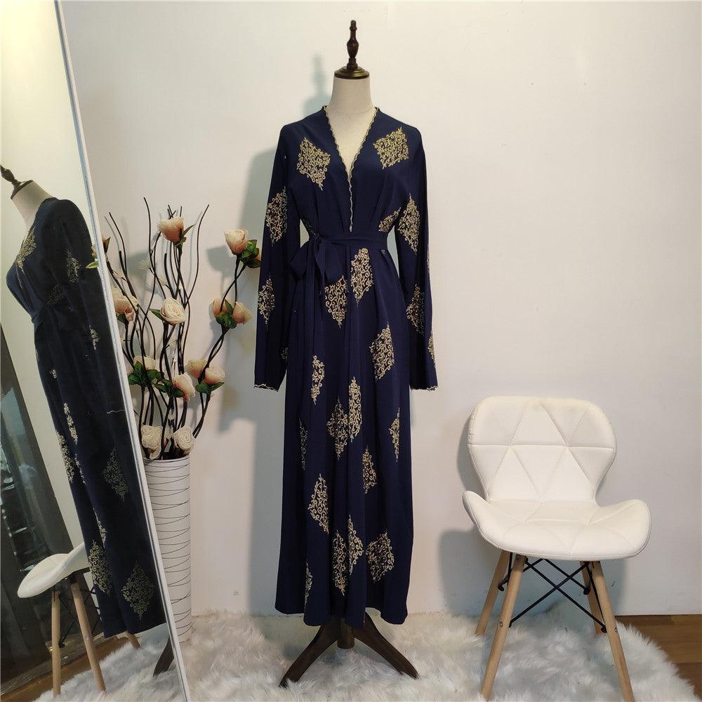 Buy NOW this Abaya - Elegant Gold design Machine Embroidered or other Abaya from Rawdah Al-Jennah