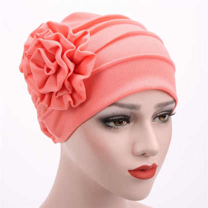 Buy NOW this Hijab Cap - Solid Color Cap With Flower Design or other Hijab Cap from Rawdah Al-Jennah