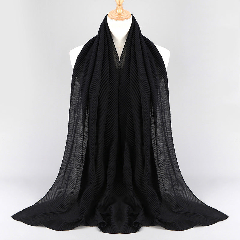 Buy NOW this Hijab - Twill Crumpled Pleated Scarf Women's Bag Headscarf or other Hijab from Rawdah Al-Jennah