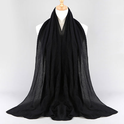 Buy NOW this Hijab - Twill Crumpled Pleated Scarf Women's Bag Headscarf or other Hijab from Rawdah Al-Jennah