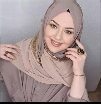 Buy NOW this Hijab - Two-tone, Sequined, Gradient Pearl Chiffon Lace or other Hijab from Rawdah Al-Jennah