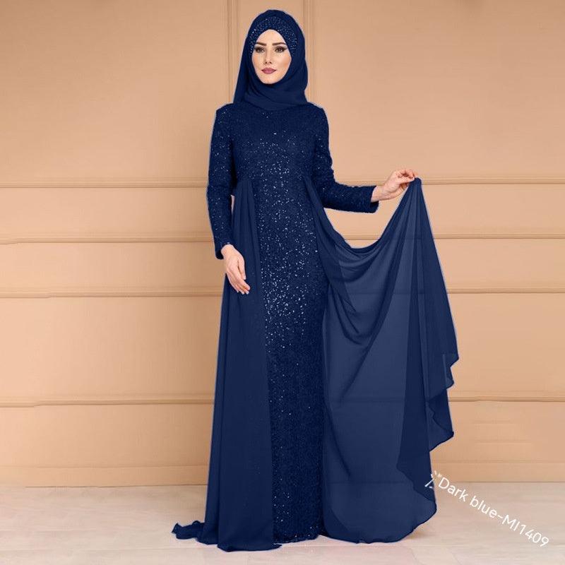 Noble Elegant Sequined Retro Style Long Fish Tail Dress - Rawdah Al-Jennah