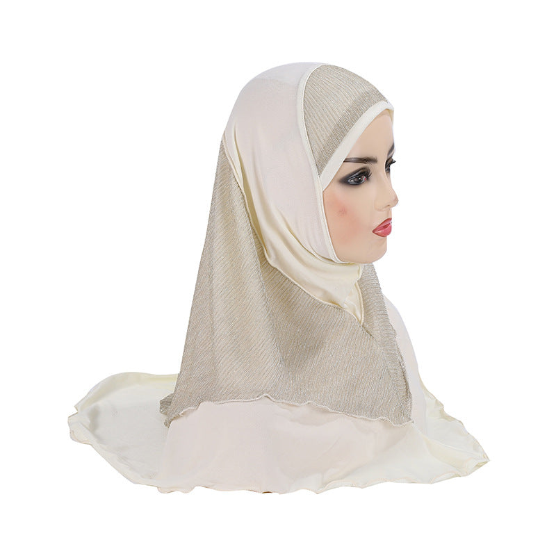 Buy NOW this Girl's Hijab- Malay Style Silk Stitching w/ Crystal or other Girls Hijab from Rawdah Al-Jennah