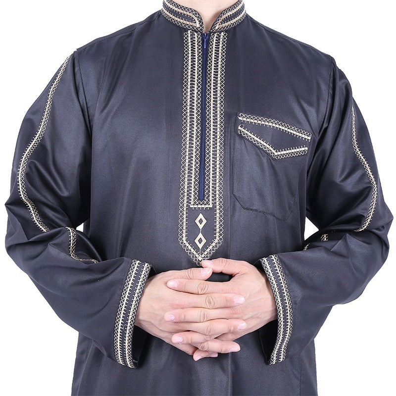 Buy NOW this Men's Thobe / Jalabiya - Polyester Cotton Embroidered Robe or other Thobe / Kandoora / Jalabiya from Rawdah Al-Jennah