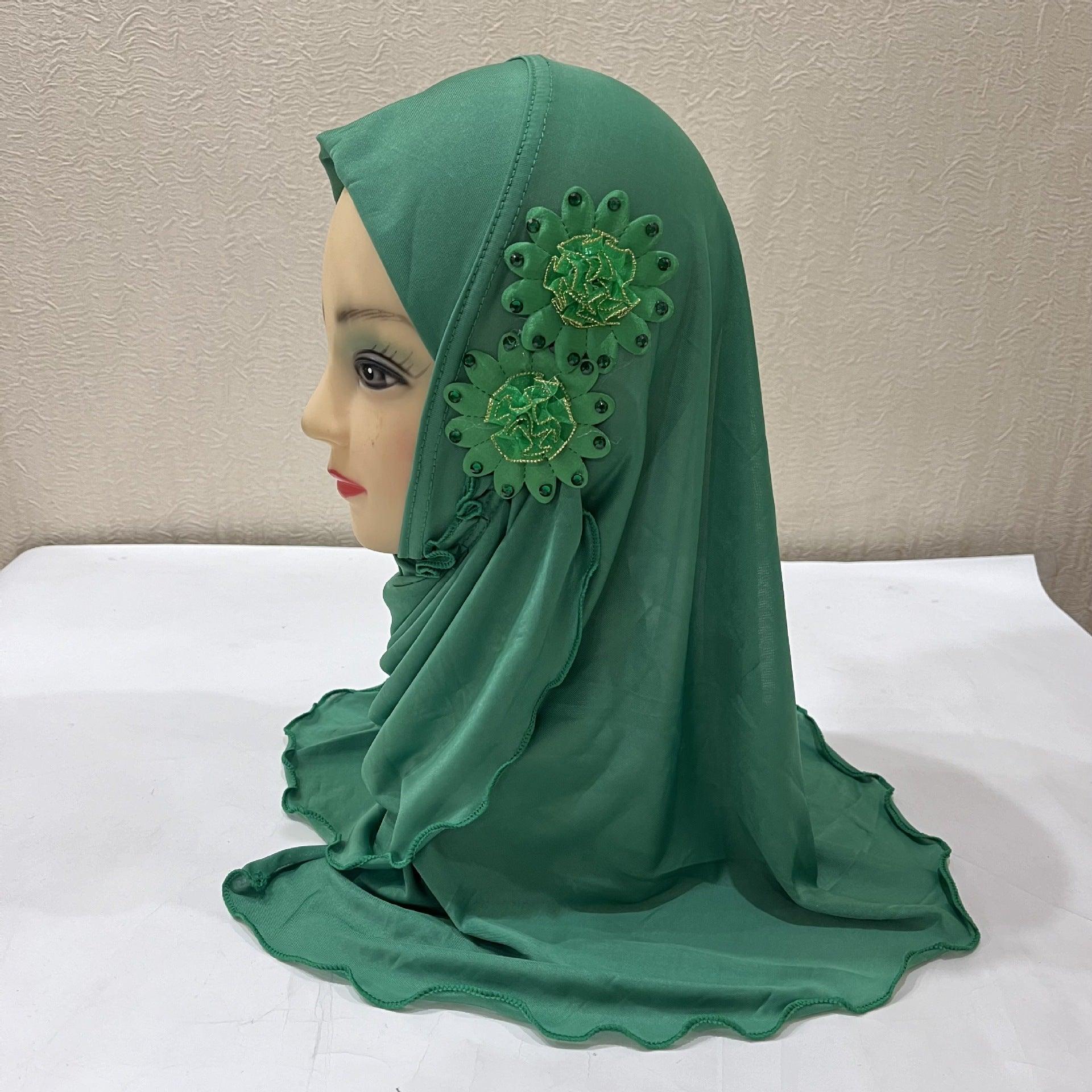 Buy NOW this Hijab - Girl's Easy to Wear Flower Design Hijab or other Girls Hijab from Rawdah Al-Jennah