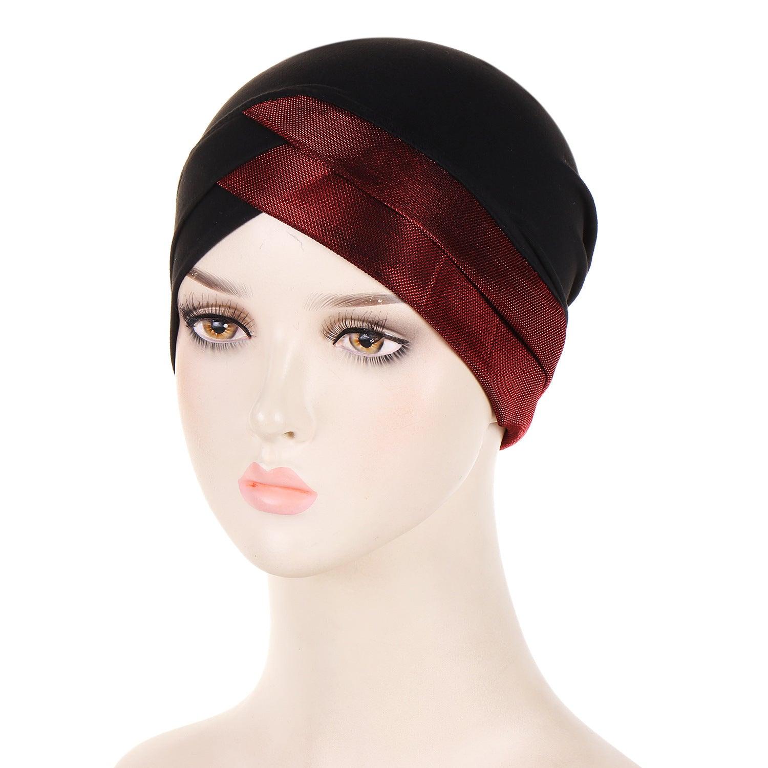 Buy NOW this Hijab - Bright Silk Forehead Cross Women's Hijab Cap or other Hijab Cap from Rawdah Al-Jennah