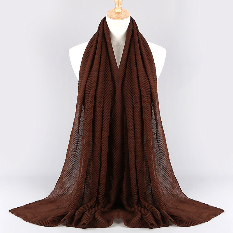 Buy NOW this Hijab - Twill Crumpled Pleated Scarf Women's Bag Headscarf or other Hijab from Rawdah Al-Jennah