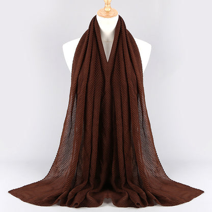 Buy NOW this Hijab - Twill Crumpled Pleated Scarf Women's Bag Headscarf or other Hijab from Rawdah Al-Jennah