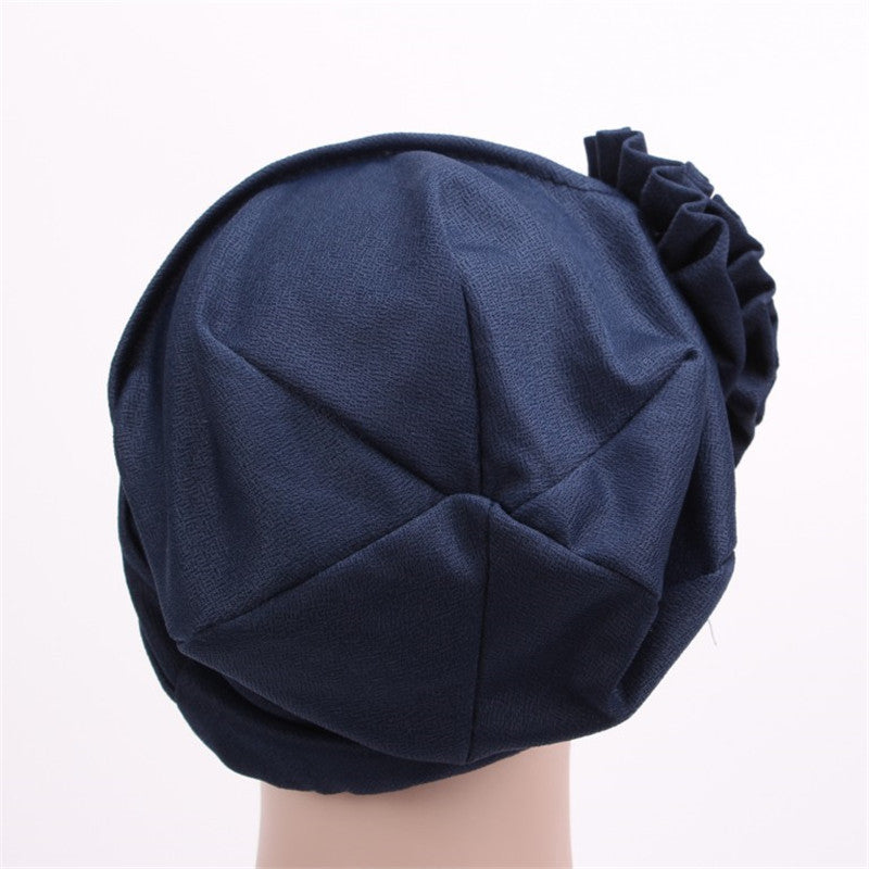 Buy NOW this Hijab Cap - Solid Color Cap With Flower Design or other Hijab Cap from Rawdah Al-Jennah