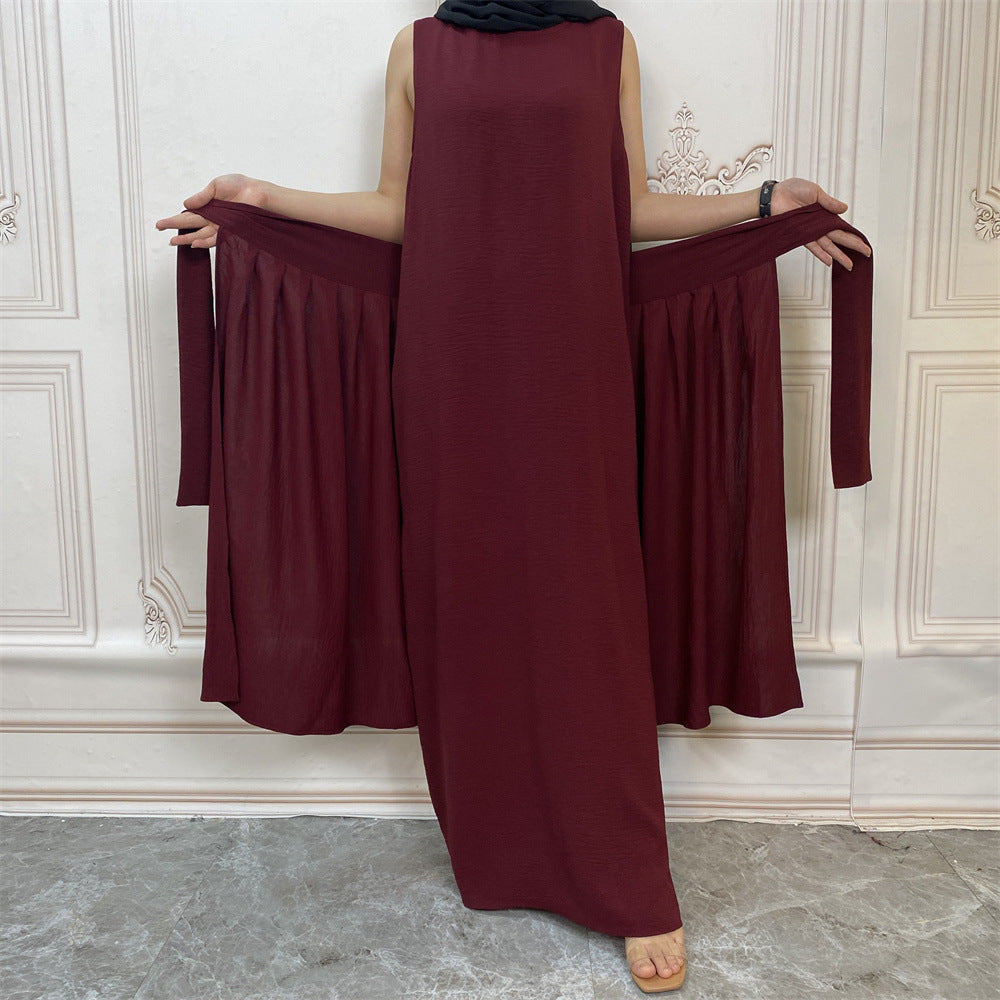 Buy NOW this Abaya / Dress Set - Solid Color Fashion Abaya / Dress Three-piece Set or other Abaya /Dress Set from Rawdah Al-Jennah