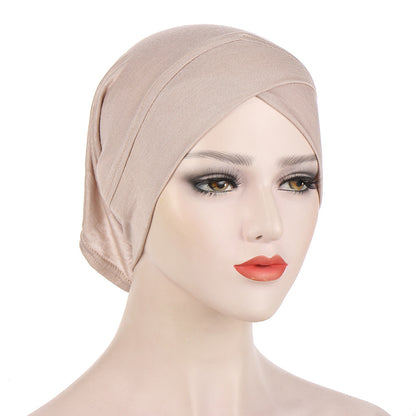 Buy NOW this Hijab - Solid Color Forehead Cross Inner Hijab Cap or other Inner Hijab from Rawdah Al-Jennah