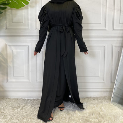 Buy NOW this Fashion Women's Solid Muslim Cardigan or other Abaya / Dress Set from Rawdah Al-Jennah