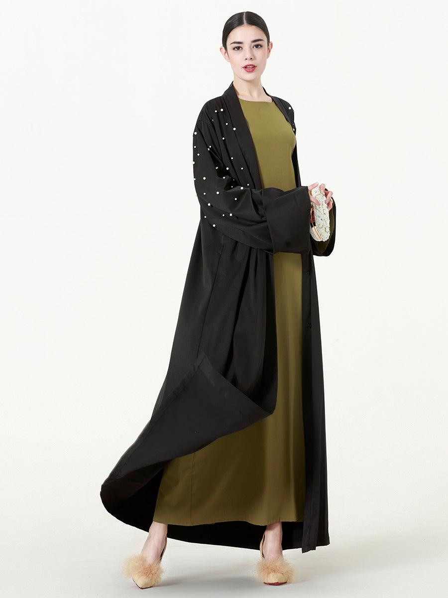 Buy NOW this Women's Retro Black Hollow Long Sleeve Dress / Abaya Set or other Abaya /Dress Set from Rawdah Al-Jennah