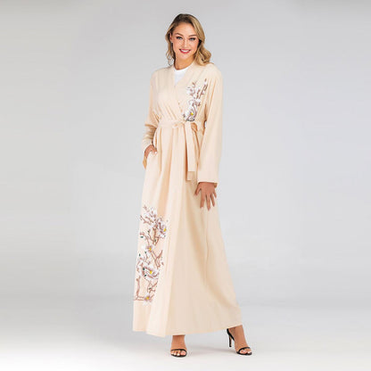 Abaya - Fashionable, Gorgeous, Embroidered Long Sleeve Abaya - Rawdah Al-Jennah