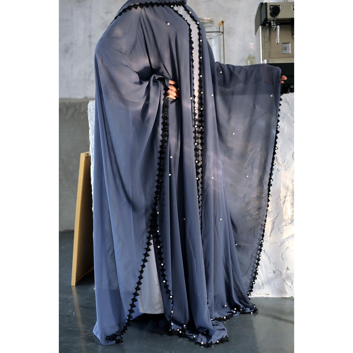 Abaya - Loose Lace Up Long Sleeved Abaya - Rawdah Al-Jennah