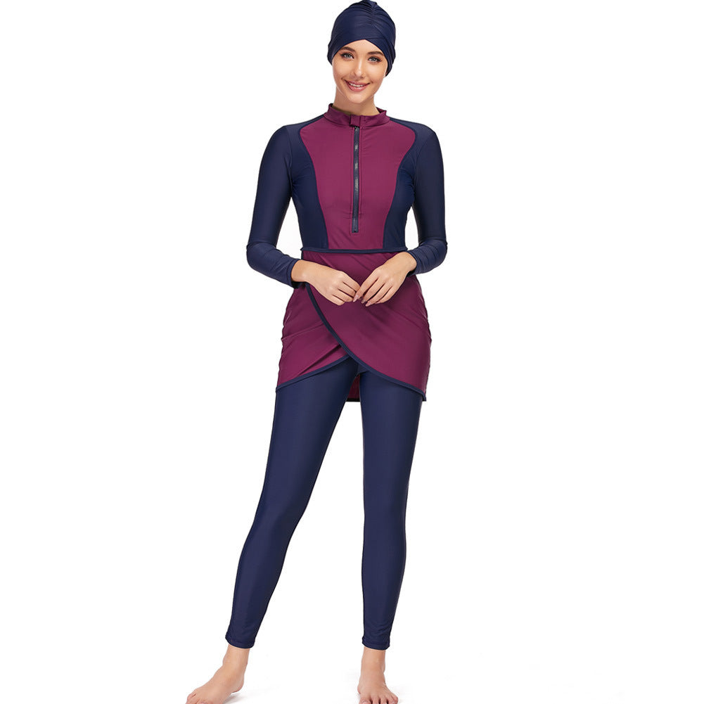 Buy NOW this Swimwear - Modest Women's Swimsuit 3piece Long Sleeve with Pants & Cap or other swimwear from Rawdah Al-Jennah