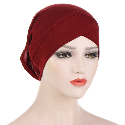 Buy NOW this Hijab - Solid Color Forehead Cross Inner Hijab Cap or other Inner Hijab from Rawdah Al-Jennah