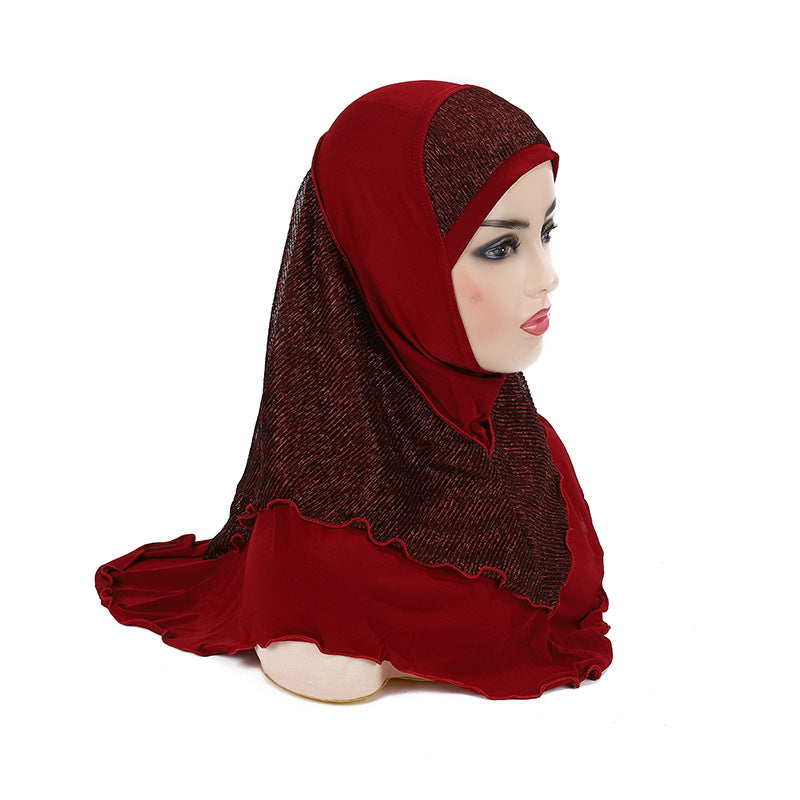 Buy NOW this Girl's Hijab- Malay Style Silk Stitching w/ Crystal or other Girls Hijab from Rawdah Al-Jennah