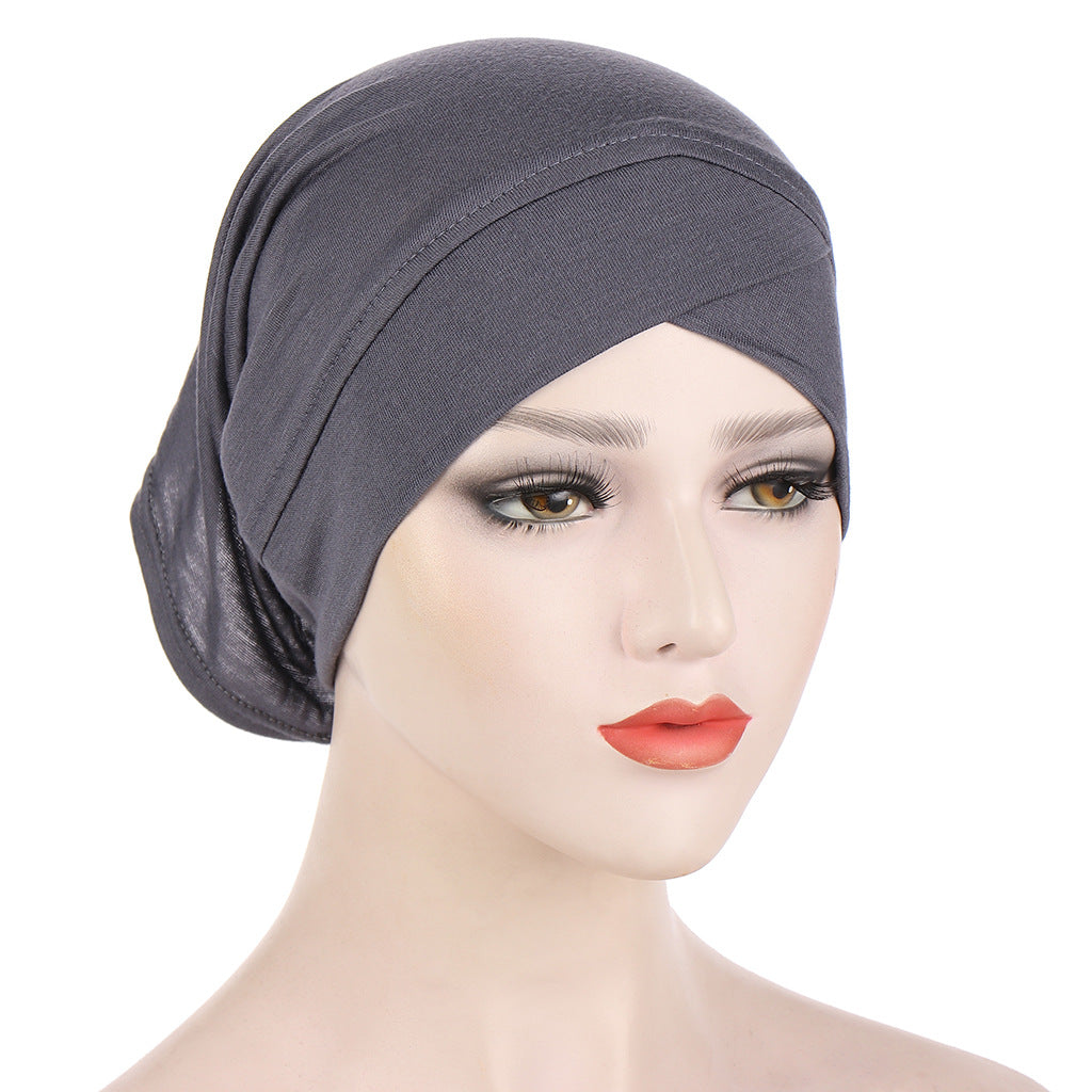 Buy NOW this Hijab - Solid Color Forehead Cross Inner Hijab Cap or other Inner Hijab from Rawdah Al-Jennah