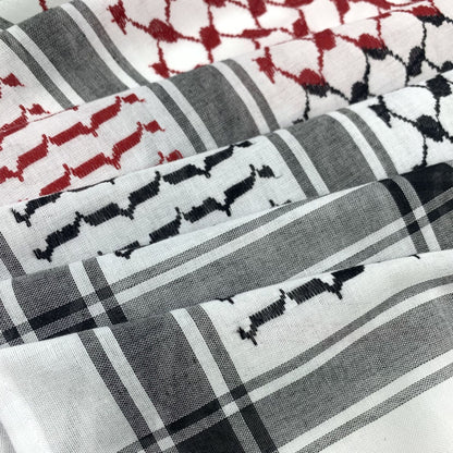 Buy NOW this Keffiyeh Jacquard Square With Palestinian Colors or other Hijab / Scarf from Rawdah Al-Jennah