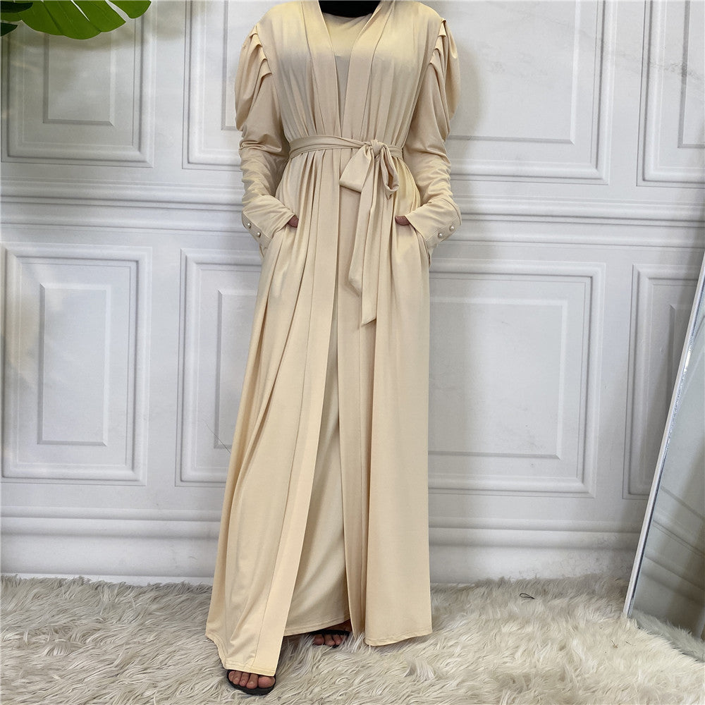 Buy NOW this Fashion Women's Solid Muslim Cardigan or other Abaya / Dress Set from Rawdah Al-Jennah