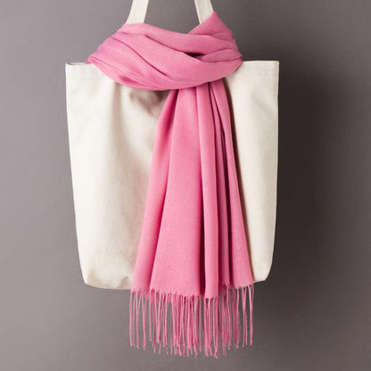 Hijab / Scarf - Solid Color with Tassels, Artificial Cashmere - Rawdah Al-Jennah