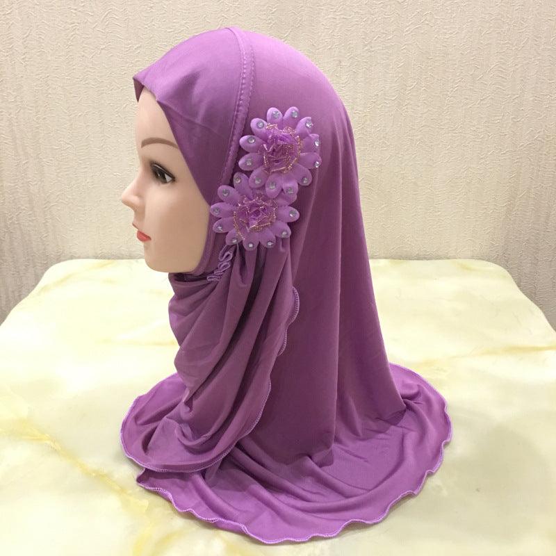 Buy NOW this Hijab - Girl's Easy to Wear Flower Design Hijab or other Girls Hijab from Rawdah Al-Jennah