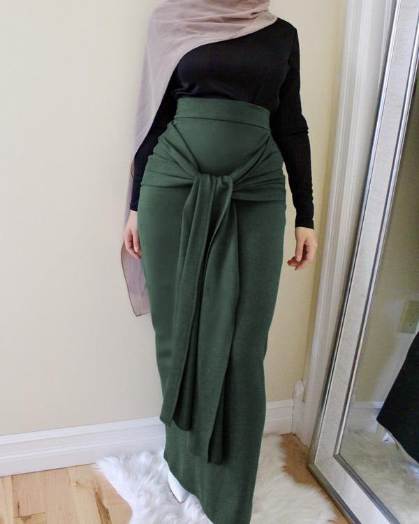 Buy NOW this Modest Dress - Women's Solid Color Modest Hip Skirt or other skirt from Rawdah Al-Jennah