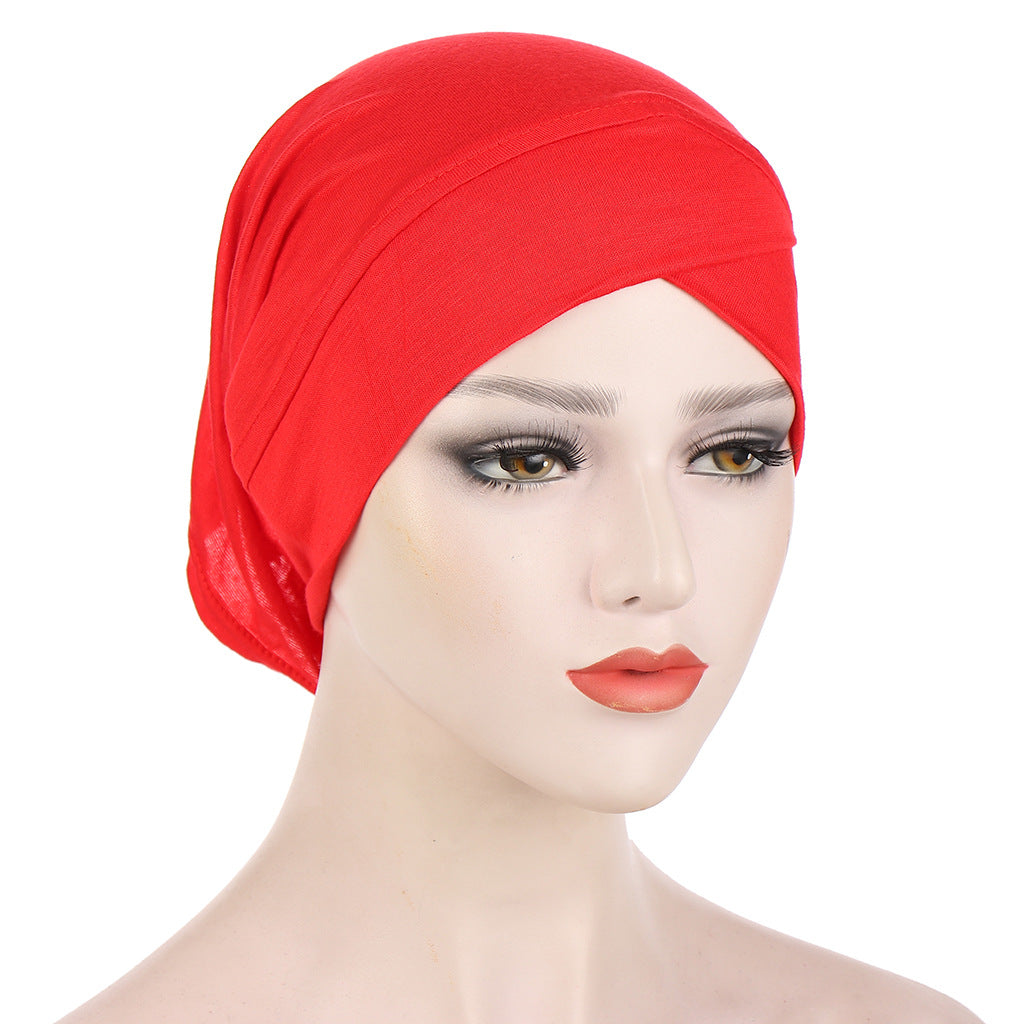 Buy NOW this Hijab - Solid Color Forehead Cross Inner Hijab Cap or other Inner Hijab from Rawdah Al-Jennah